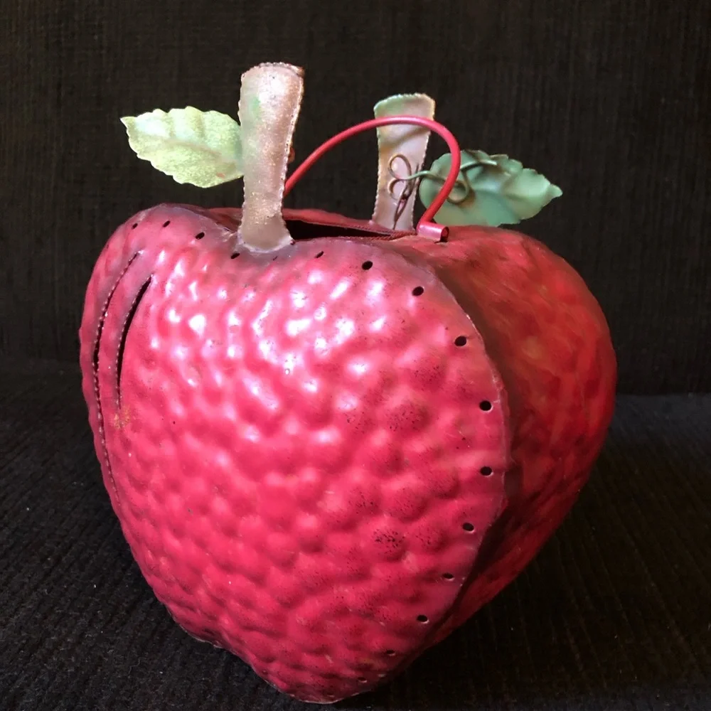 8065 Metal Apple Tea Light Candle holder Hangs Or Table/Desktop Grandma Cottage